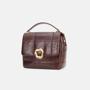 Songmont Medium Chocolate Skuldertasker Bordeaux | 3180-HWKLF