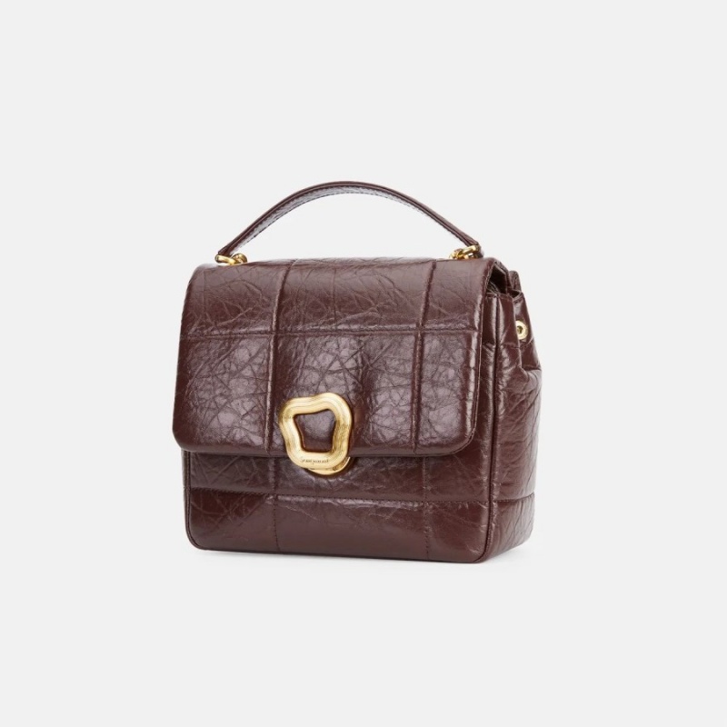 Songmont Medium Chocolate Skuldertasker Bordeaux | 3180-HWKLF